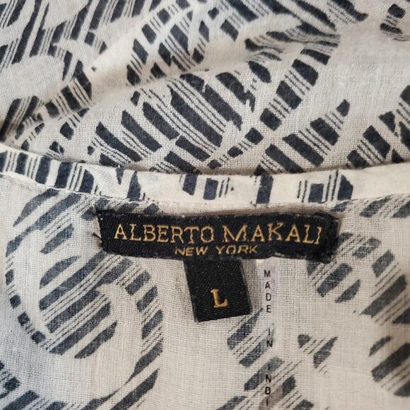 Alberto Makali Swirl Print Dip Dye Cotton Maxi Dress Size L Sleeveless Light - Picture 8 of 11